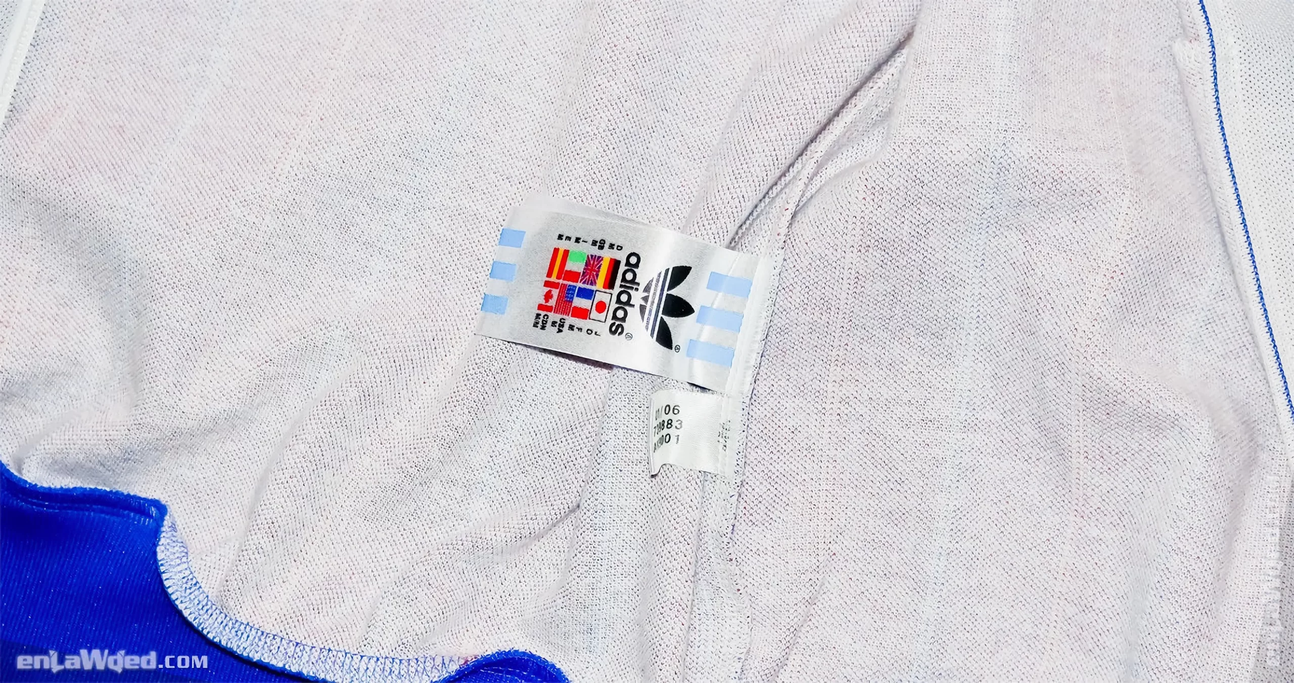 Adidas tag of the France Carré Magique 1982 Track Top, with the month and year of fabrication: 01/2006