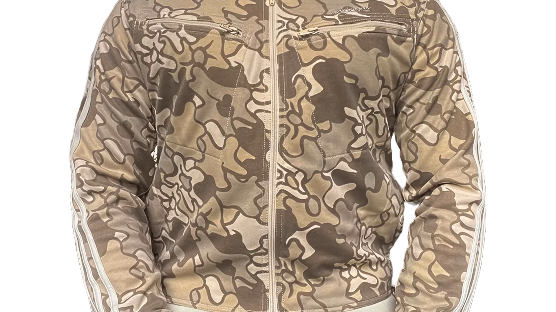 Men's 2007 Adidas Originals Beige Safety Camo Track Top: Perspective