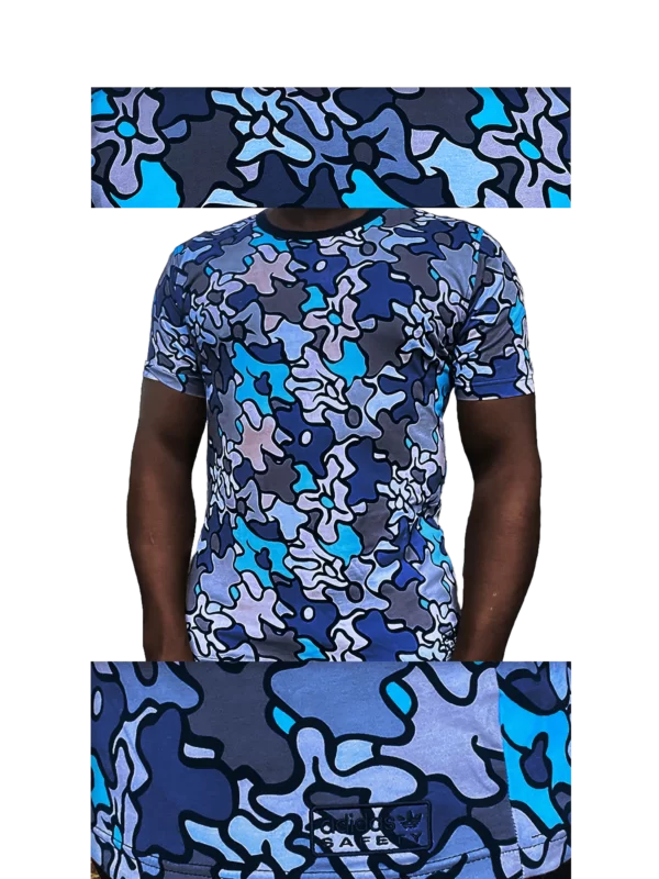 Men's 2006 Adidas Originals Blue Safety Camo T-Shirt: Off-the Record